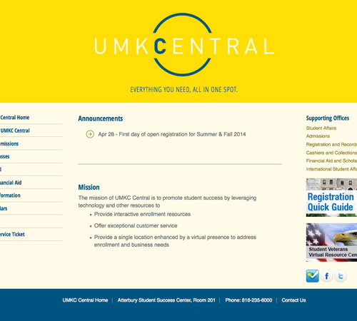 UMKC Central website